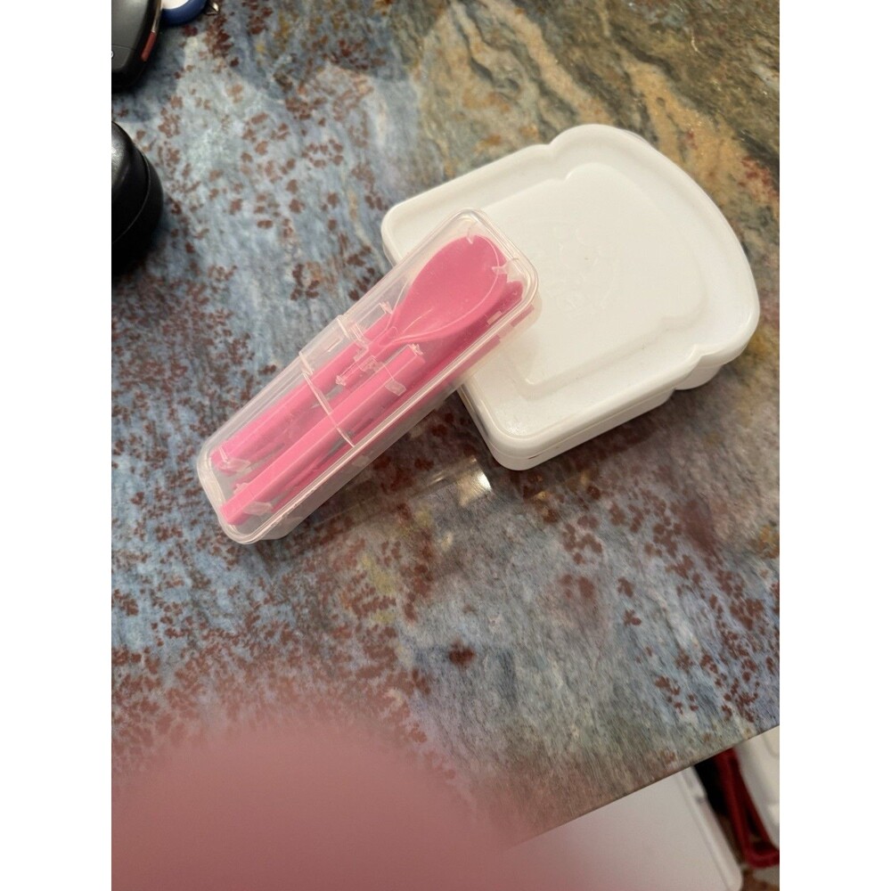 Wonder Bread Sandwich Box‎ + Sistema Pink Travel Cutlery Set Lunch Collectible